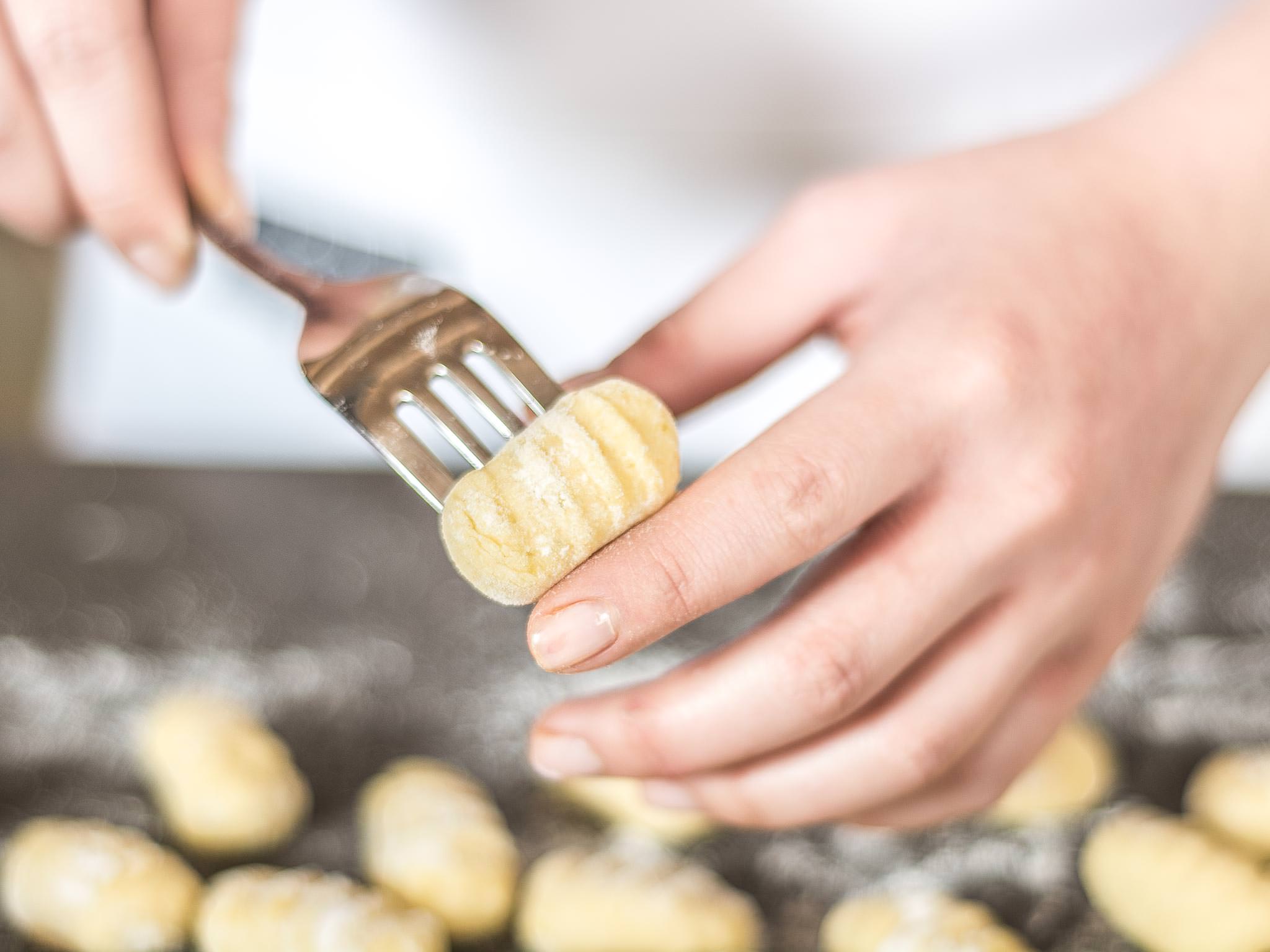 Homemade gnocchi with mushroom sauce