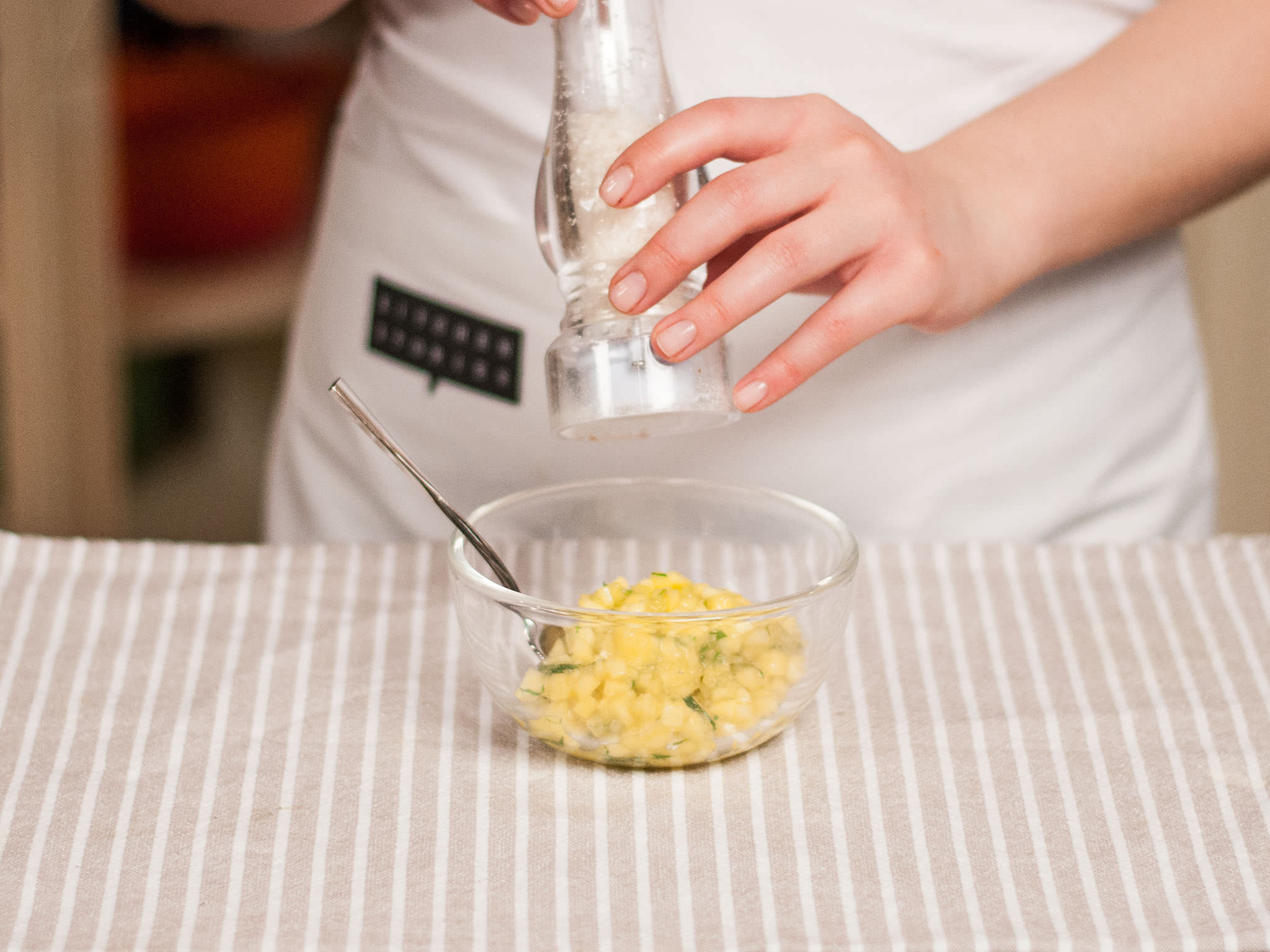 Marinated shrimp with mango salsa