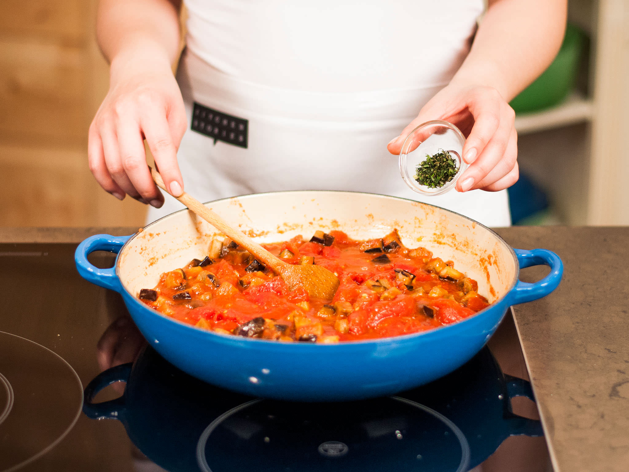 Whole wheat pasta alla norma